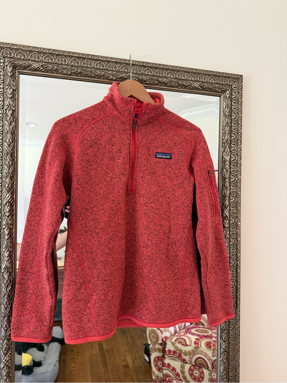 Patagonia Better Sweater - Heathered Pink Quarter-Zip Pullover - Sz M